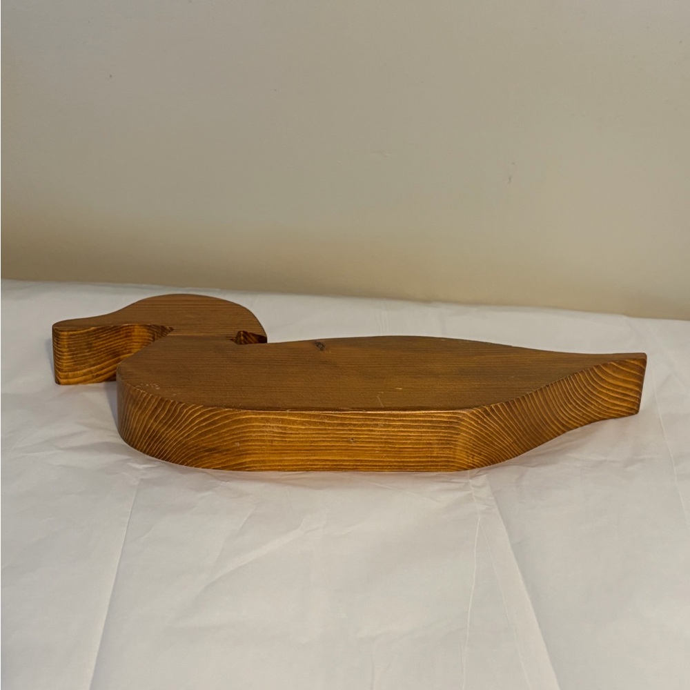 Vintage Carved Wood Duck Figure Silhouette Swivel Head Cottage Core Boho 90s - Picture 3 of 8